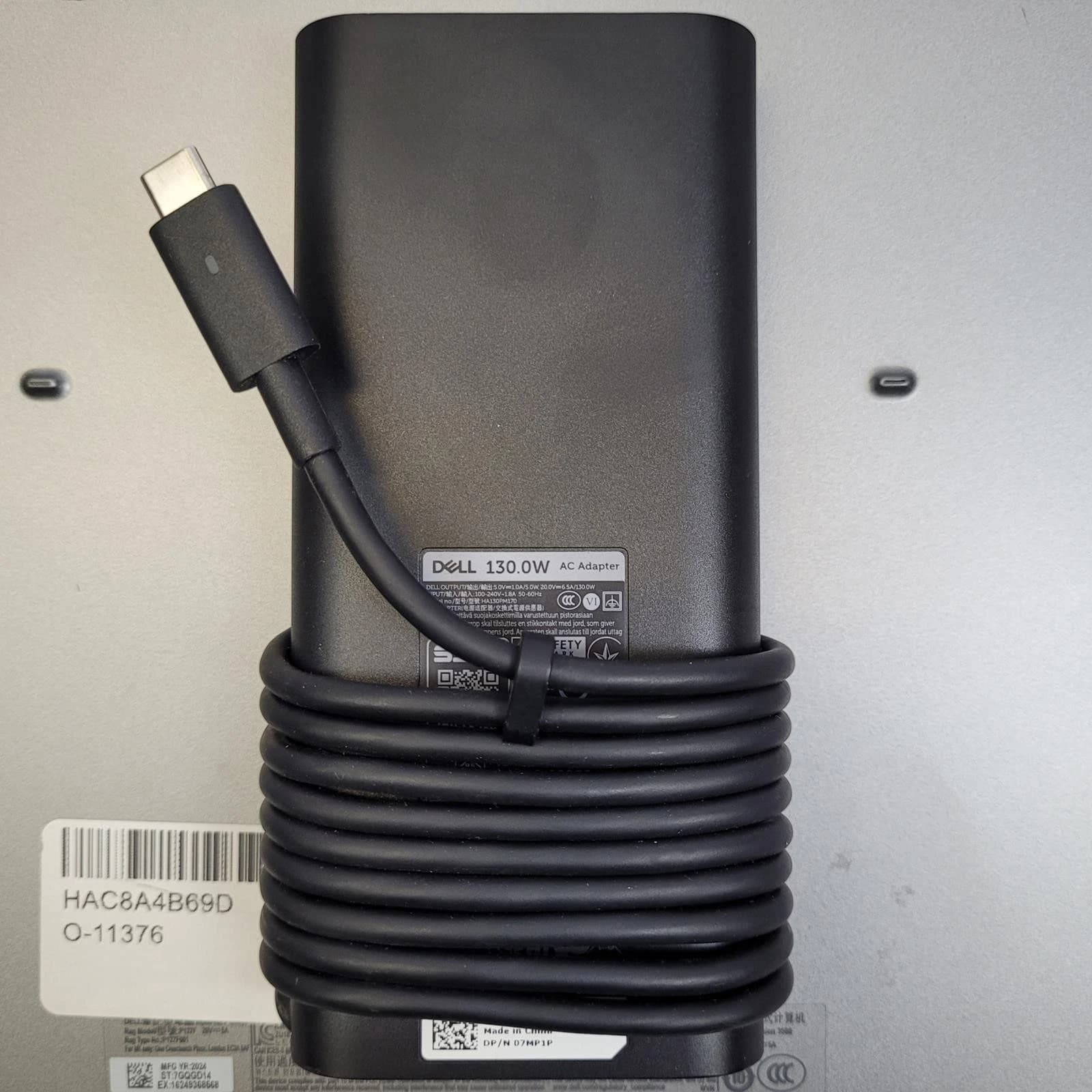 Sạc Dell 130W USB-C chính hãng đi kèm Dell Precision 3571 tại Laptop Nhật Linh đảm bảo hiệu năng Render